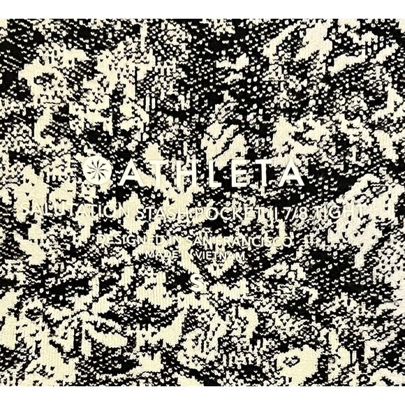 ATHLETA Moonflower Black Salutation Stash Pocket II 7/8 High Rise Tight Petite S - Picture 6 of 8